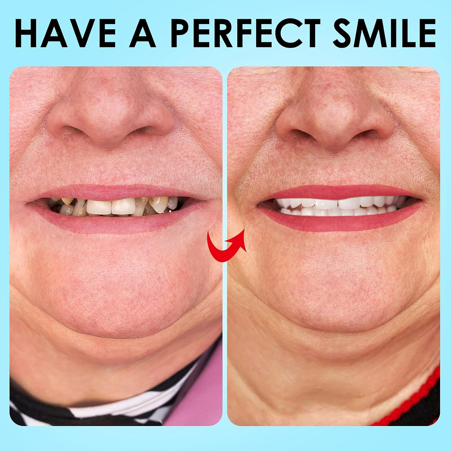 3 Pairs Veneer Teeth, Fake Teeth, Instant Veneers Dentures for Men and Women,Fix Confident Smile : Health & Household