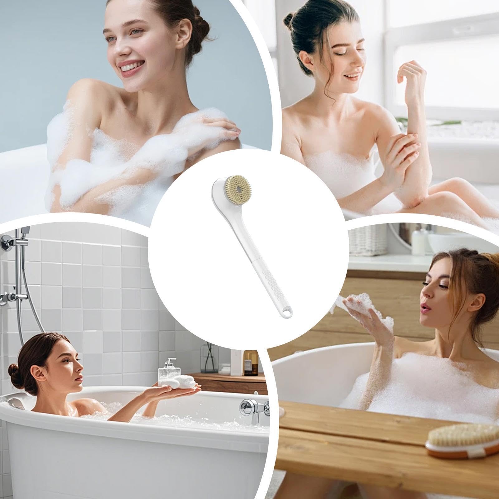 Exfoliante Corporal Eléctrico 6 Cabezales Reemplazables, Limpieza Profunda | Cepillo Exfoliante de Espalda con Mango Largo para Mujeres Hombres Brazos Hombros Piernas Pies el Hogar y
