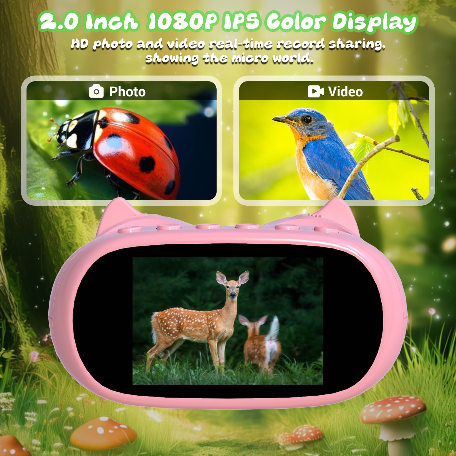 Microscope de poche 3 en 1 pour enfants, microscope portable 1000x et jumelles 10x pour enfants et appareil photo et caméra vidéo – Kits scientifiques STEM Toys – Cadeaux pour filles et Microscope de poche 3 en 1 pour enfants, microscope portable 1000x et jumelles 10x pour enfants et appareil photo et caméra vidéo – Kits scientifiques STEM Toys – Cadeaux pour filles et
