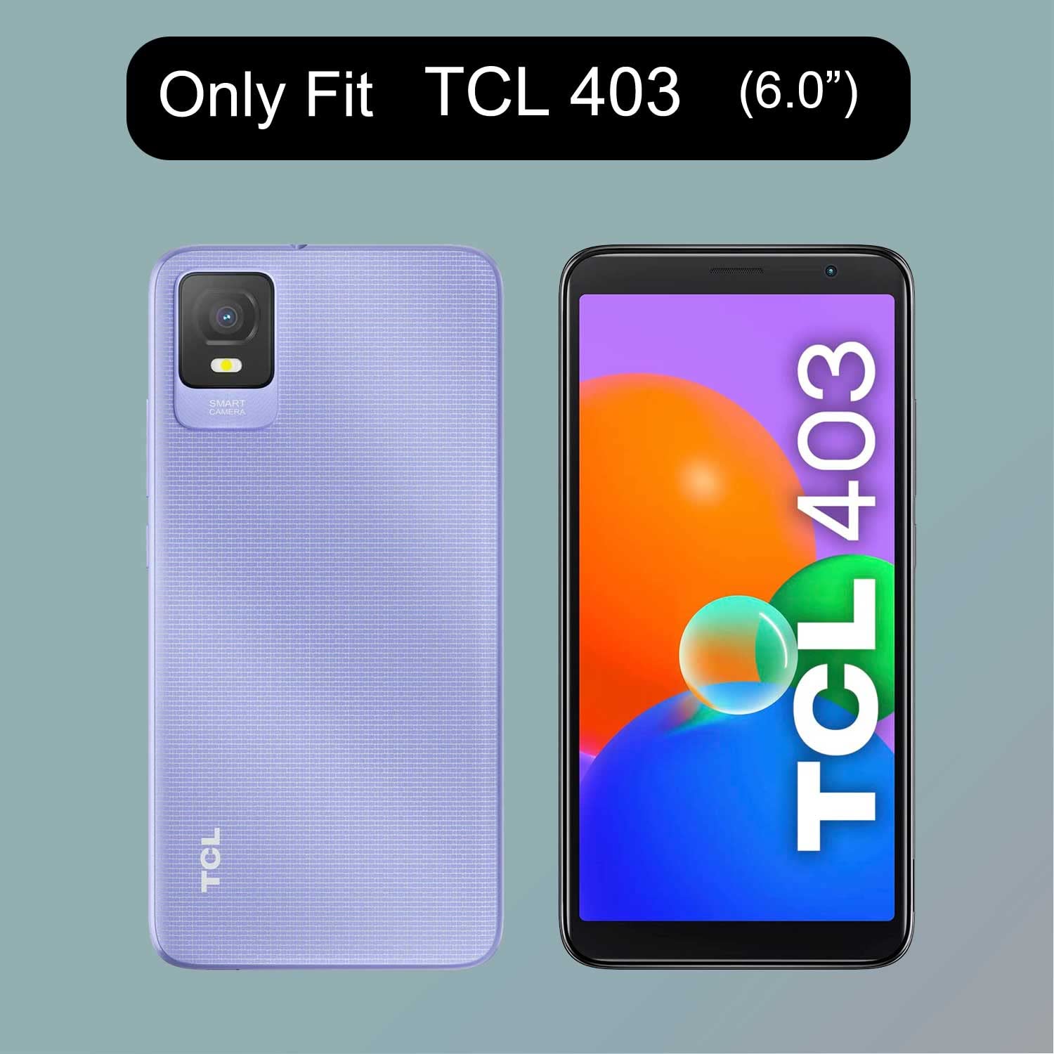 JDXHFF Cover Compatibile con TCL 403 (6.6) e 2 Pezzi Pellicola Protettiva in Vetro Temperato - Trasparente Morbido Silicone Custodia Protettivo TPU Protezione Case Clear