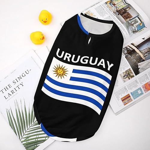 Miniatura 4 de Camiseta suave sin mangas con la bandera de Uruguay para mascotas, para cachorros, gatitos, gatos, talla S