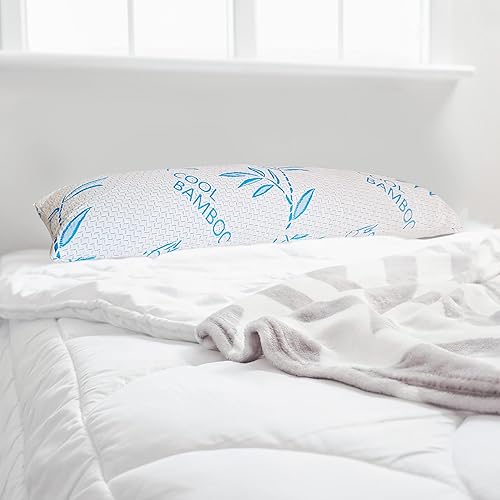 Miniatura 2 de ComfySleep Almohada de bambú para dormir almohada de cama ajustable de espuma viscoelástica triturada con funda de cremallera de rayón de bambú