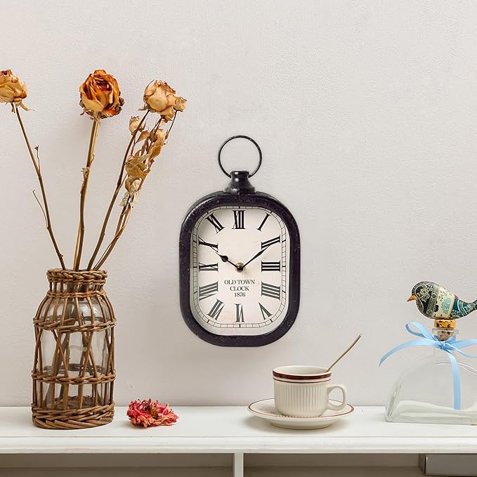 Reloj de Pared Retro Pequeño Negro Analógico Silencioso NIKKY HOME miniatura 4