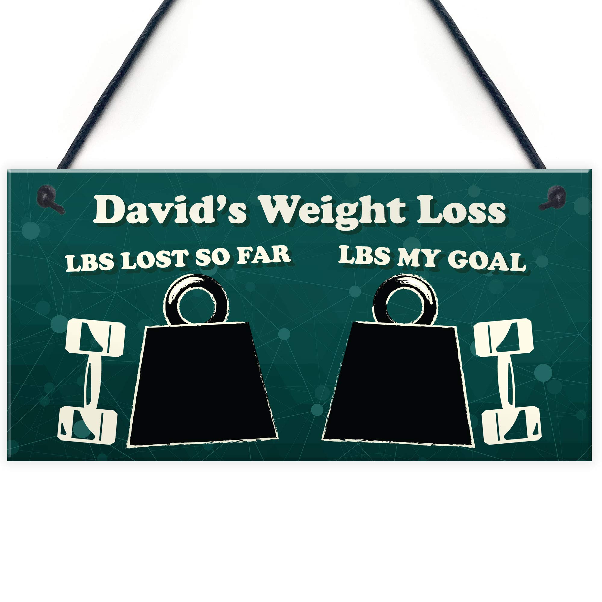 Red Ocean Personalised Weight Loss Gift Motivational Slimming Goal Tracker Gift Chalkboard Sign Gift for Him