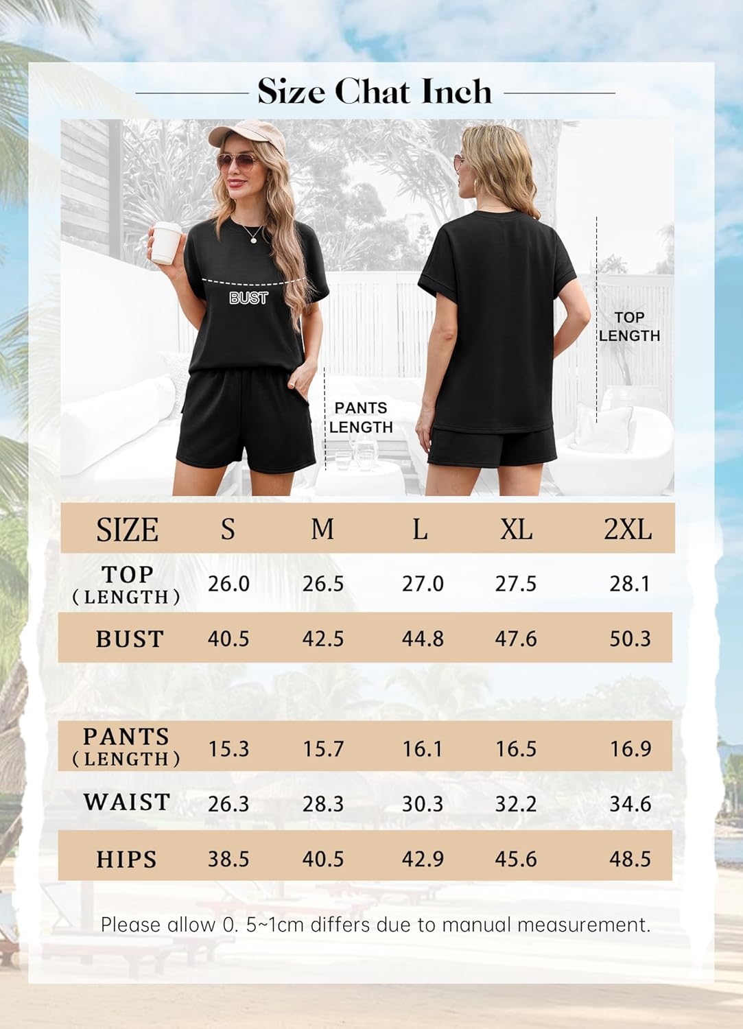 IWOLLENCE Womens 2 Piece Sets Summer Lounge Set Casual Short Sleeve Round Neck Tops and Elastic Waist Short Outfits Tracksuit - Image 6