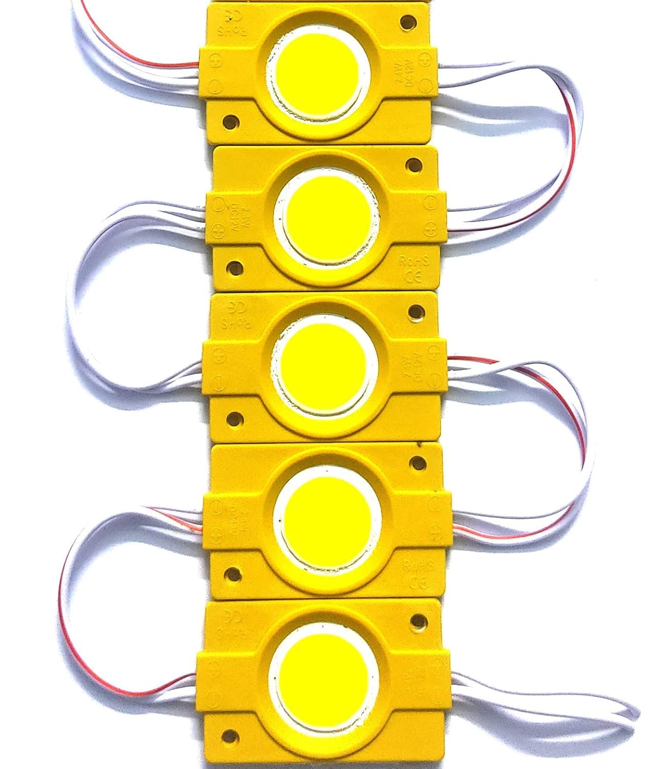 (Pack of 5 Pieces 12 Volt 2.4 Watt DC Coin LED Module Light Lamp Bulb Multipurpose Use For Home, Temple Decoration DIY Projects, Hobby Kit (YELLOW)-image-15