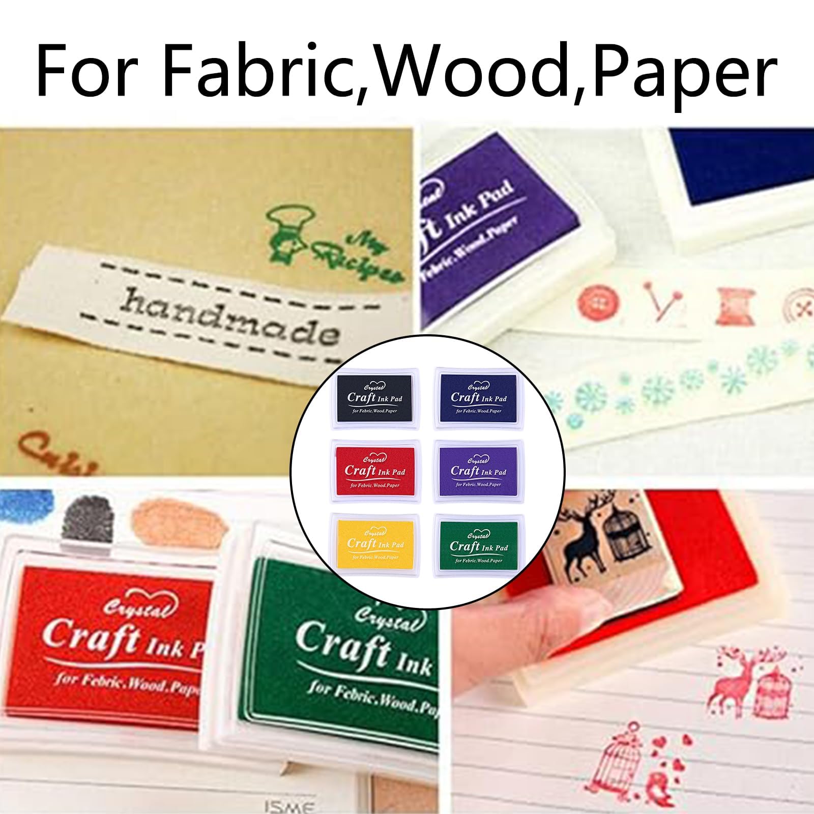 6 Pcs Ink Pad for Journal, Professional Stamping Platform with Vibrant Colours, Ideal for Office Documentation and Art Activities,Set of Ink Pads for Stamping 4