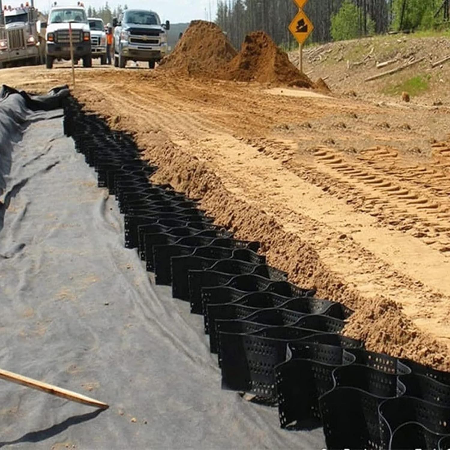 VUIKLCty Ground Grid High Lane Gravel Grids, Roadbed Geogrids For Retaining Wall Reinforcement/light Traffic Areas(10m x 6m (33ft x19.5ft))