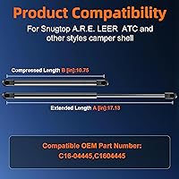 Vista 4 de C16-04445 - Puntales de choque de gas de 17 pulgadas, 55 libras/245 N, soporte de elevación para ventana de cubierta de caravana Leer, puerta