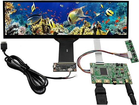VSDISPLAY 12.6 inch Elongated LCD Resolution 1920x515 IPS Viewing Angle Touch Display HDMI LCD Controller HDMI Input Touch Panel