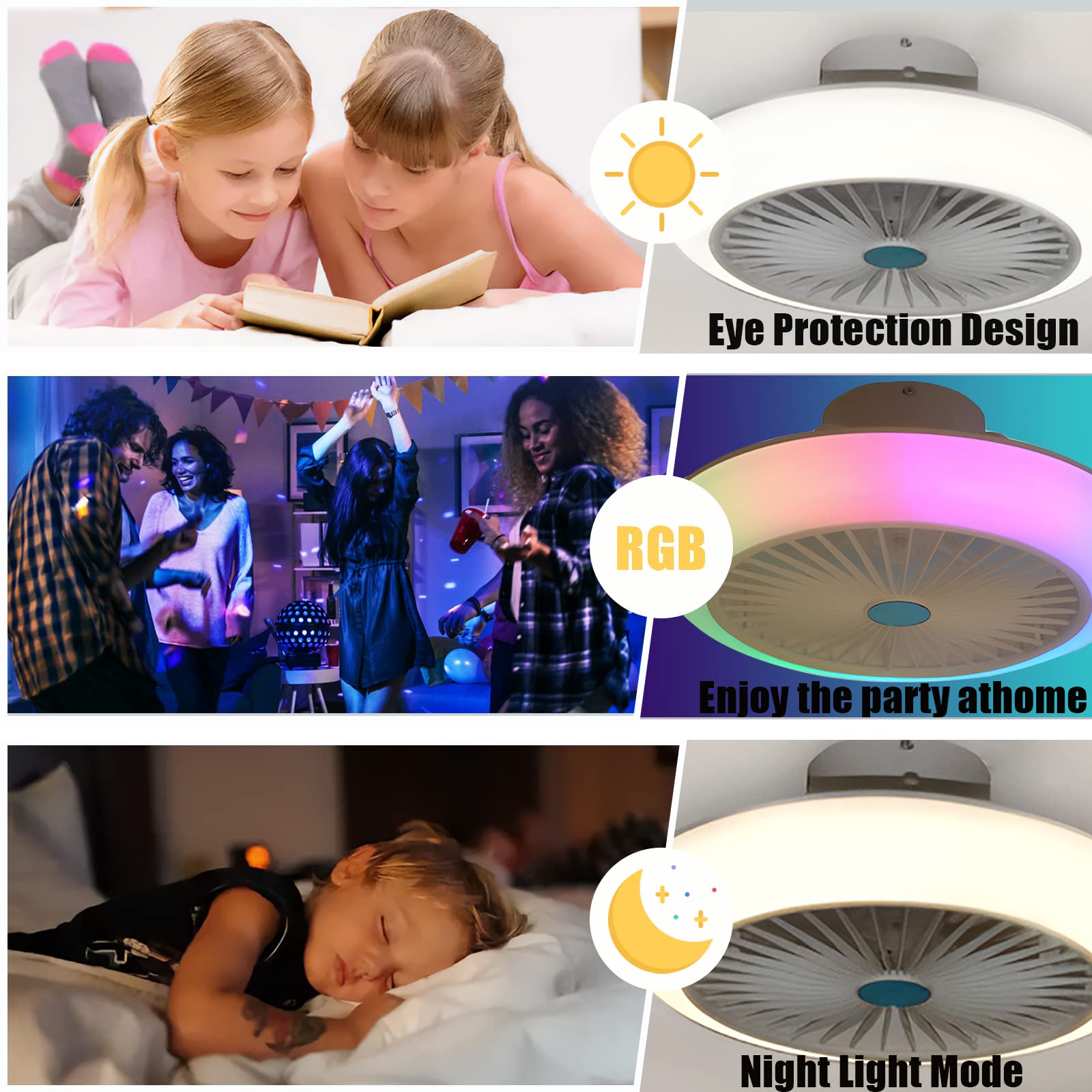 Reversible Plafonnier Ventilateur Silencieux Telecommande 6 Vitesses Chambre Ventilateur de Reversible Plafonnier Ventilateur Silencieux Telecommande 6 Vitesses Chambre Ventilateur de