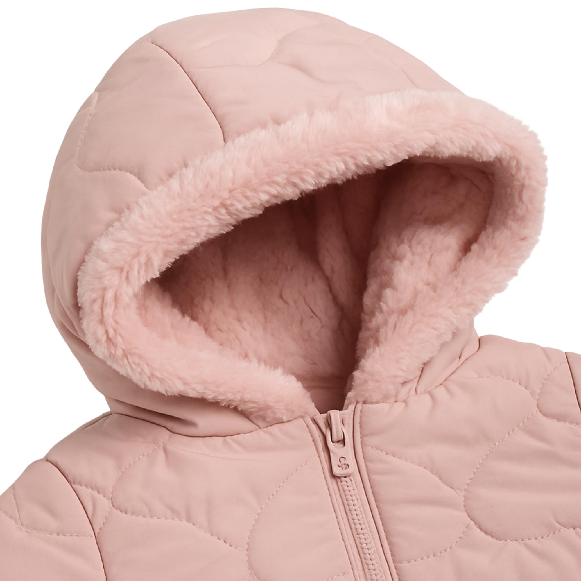 LITTLE GINNIE Winter Quilted Jacket for Baby Girls - Light Peach | Hooded Puffer Jacket with Fleece Lining | Warm & Stylish Winter Wear | Regular Fit Polyester Jacket for Kids 2-3 Year 3