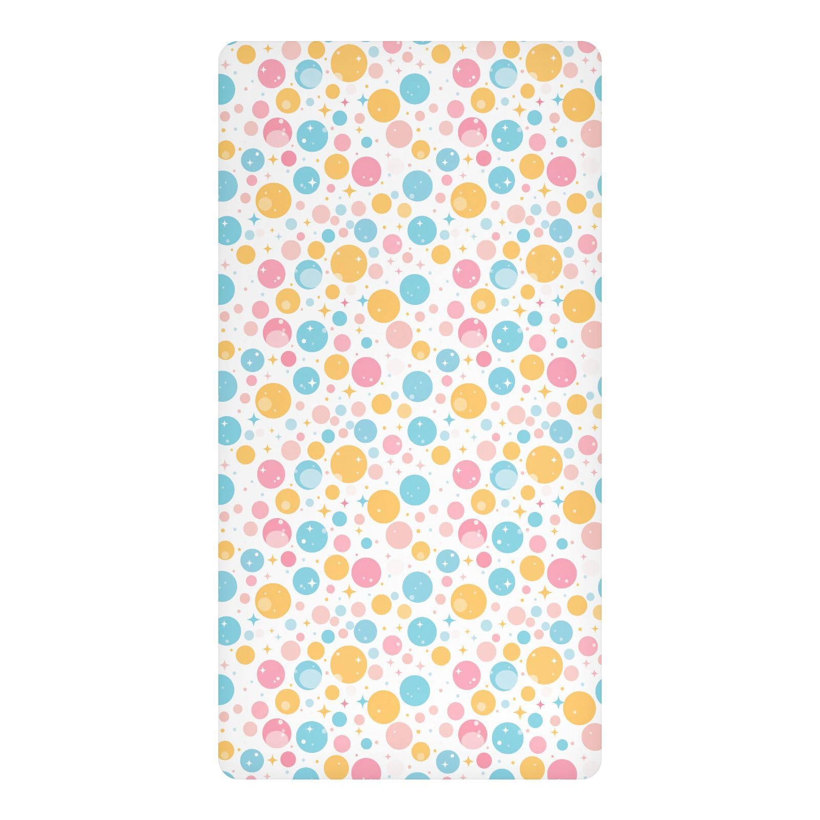 Drap housse berceau imperméable 132x71 cm à pois colorés pour lit de bébé fille