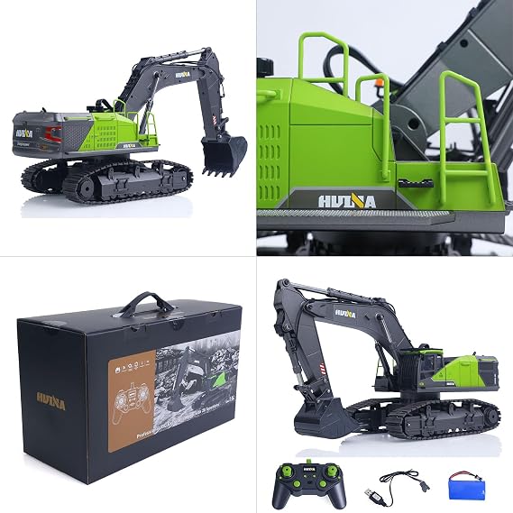 1/14 RTR 28 Channels RC Excavator 593 26CH Remote Control Dump Truck 1538 | US in Stock, HUINA, Leadscrew Digger, Portable Color Gift Case, Indoor Outdoor Use, Family Set, Construction Vehicle