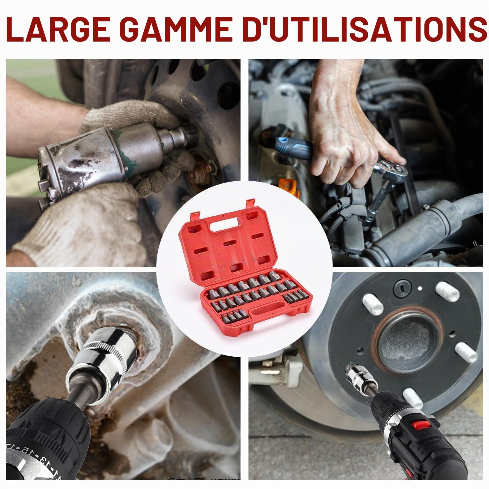 25 Pièces Extracteur de Vis Casse Set, Extracteur de Boulon Endommagées, Extracteur de Goujon, Tourne a Gauche Extracteur, pour Enlever Facilement Les Boulons Cassés et Les Vis Rouillées
