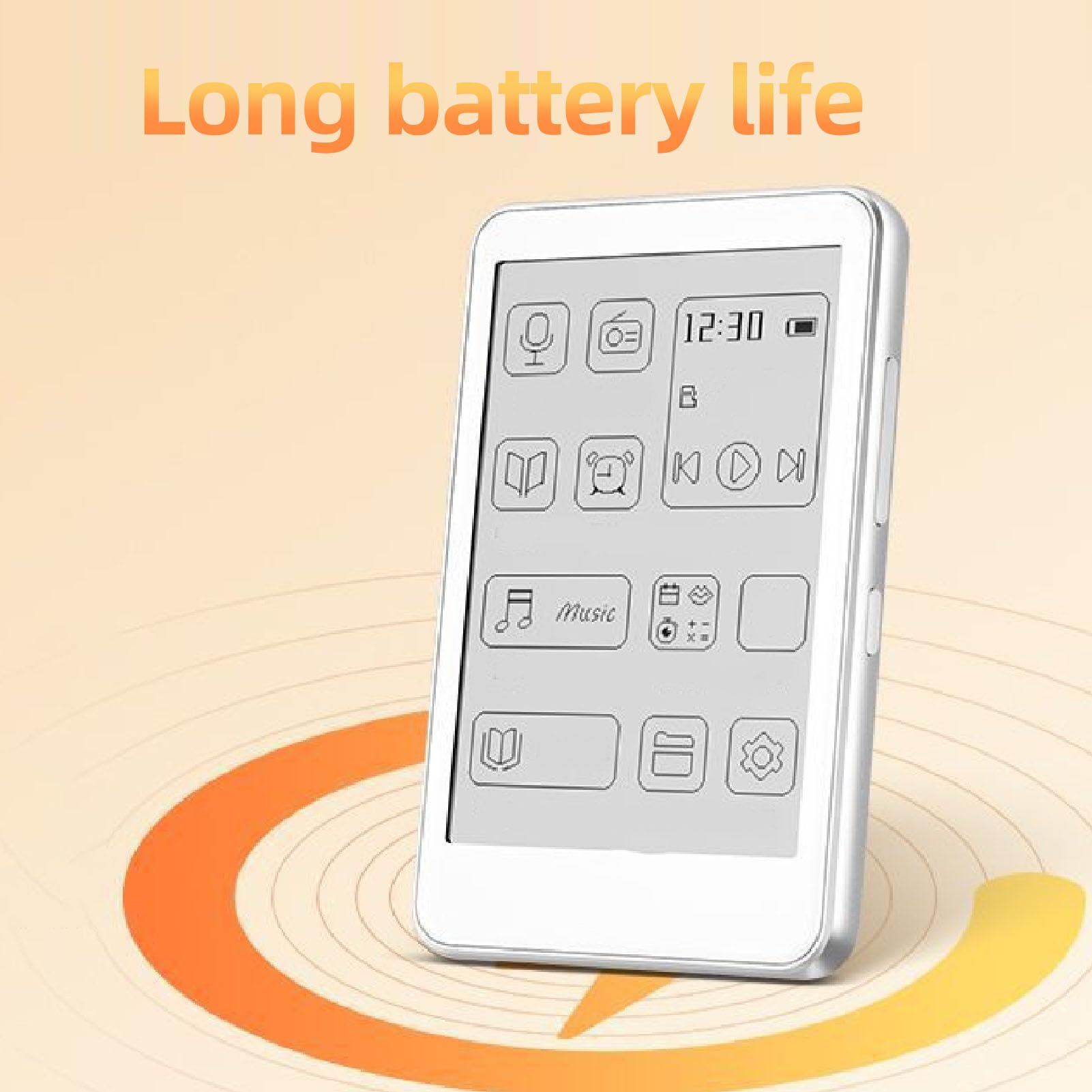 Cocoarm Lettore MP3 con Schermo a Inchiostro da 2,7 Pollici, Controllo Tattile, Bluetooth 5.0, Suono HiFi, Ricarica Tipo-C, per Musica, Lettura, Viaggio