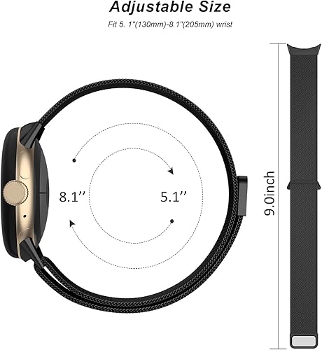 Miniatura 4 de Correa de metal para Google Pixel Watch 3 de 1.614 inPixel Watch 2, correa de repuesto ajustable de acero inoxidable para mujeres y hombres