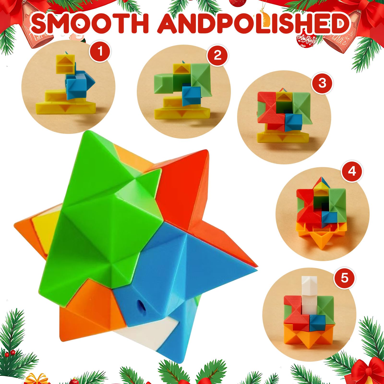 Charmofun Calendario dell'Avvento 2025 Rompicapo, 24 Giorni Puzzle Calendario dell'Avvento con Puzzle in Metallo, Plastica e Legno 3D, Giochi di Abilità Regali di Natale per Ragazzi Ragazze