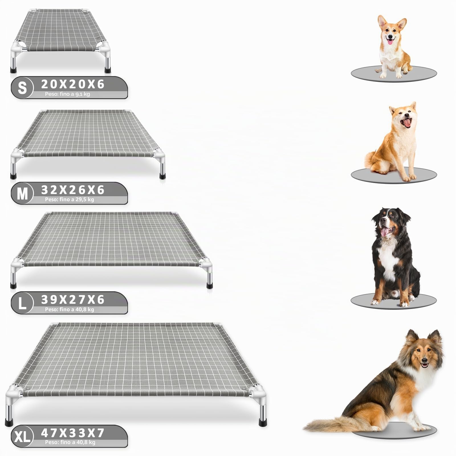 Cuccia rialzata per cani di piccola taglia | Letto rialzato per cani di piccola taglia per uso interno ed esterno per animali di piccola taglia