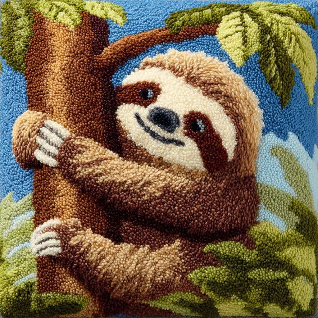 Henypt Latch Hook Cushions Kits Sloth