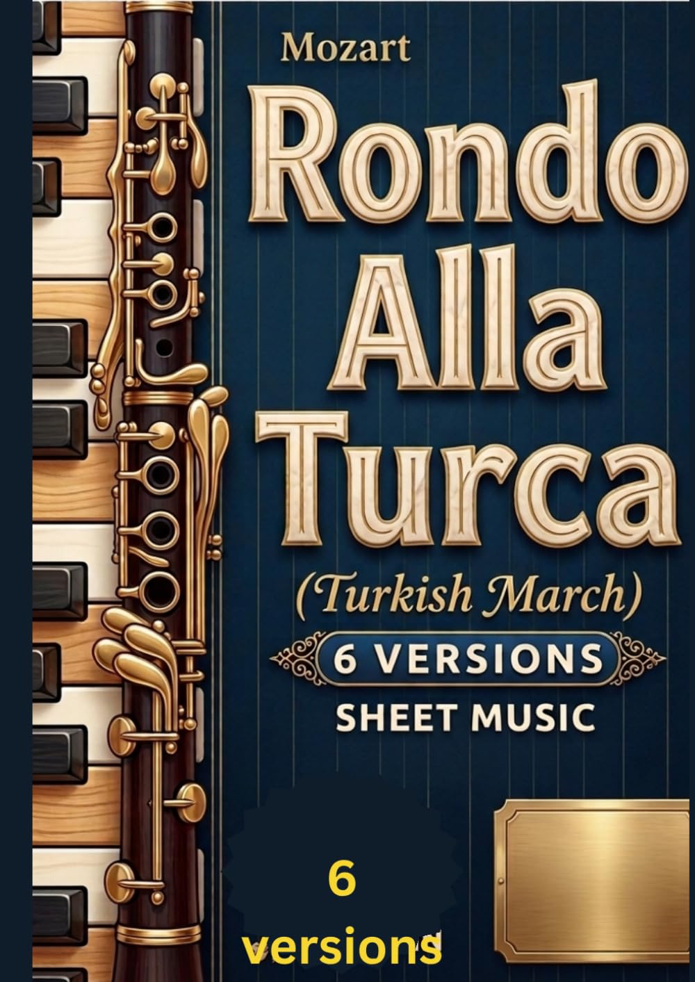 RONDO ALLA TURCA SHEET MUSIC: Selection of Mozart turkish march versions arranged for various instrument as piano violin trombone oboe and celle
