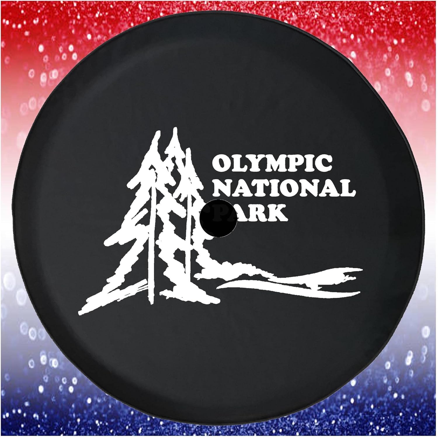 Spare Tire Cover Olympic National Park Black Accessories for Trailers Trucks SUVs RV Campers 32-33 Inch