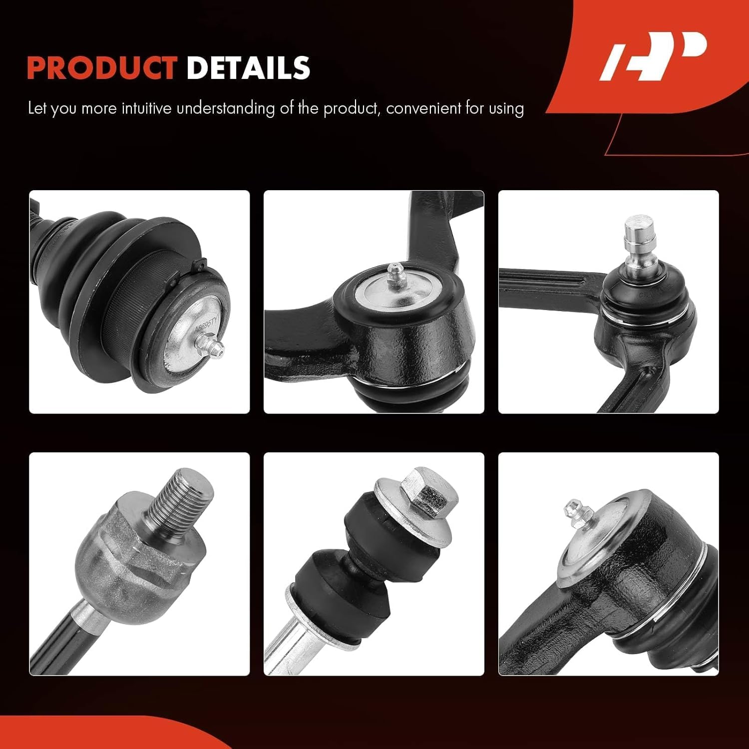 A-Premium Set of 10, Front Upper Control Arm, Sway Bar Link, Lower Ball Joint, Inner Outer Tie Rod End, Compatible with Ford & Mercury & Mazda - 98-01 - Explorer Ranger B2500 B3000 B4000 Mountaineer