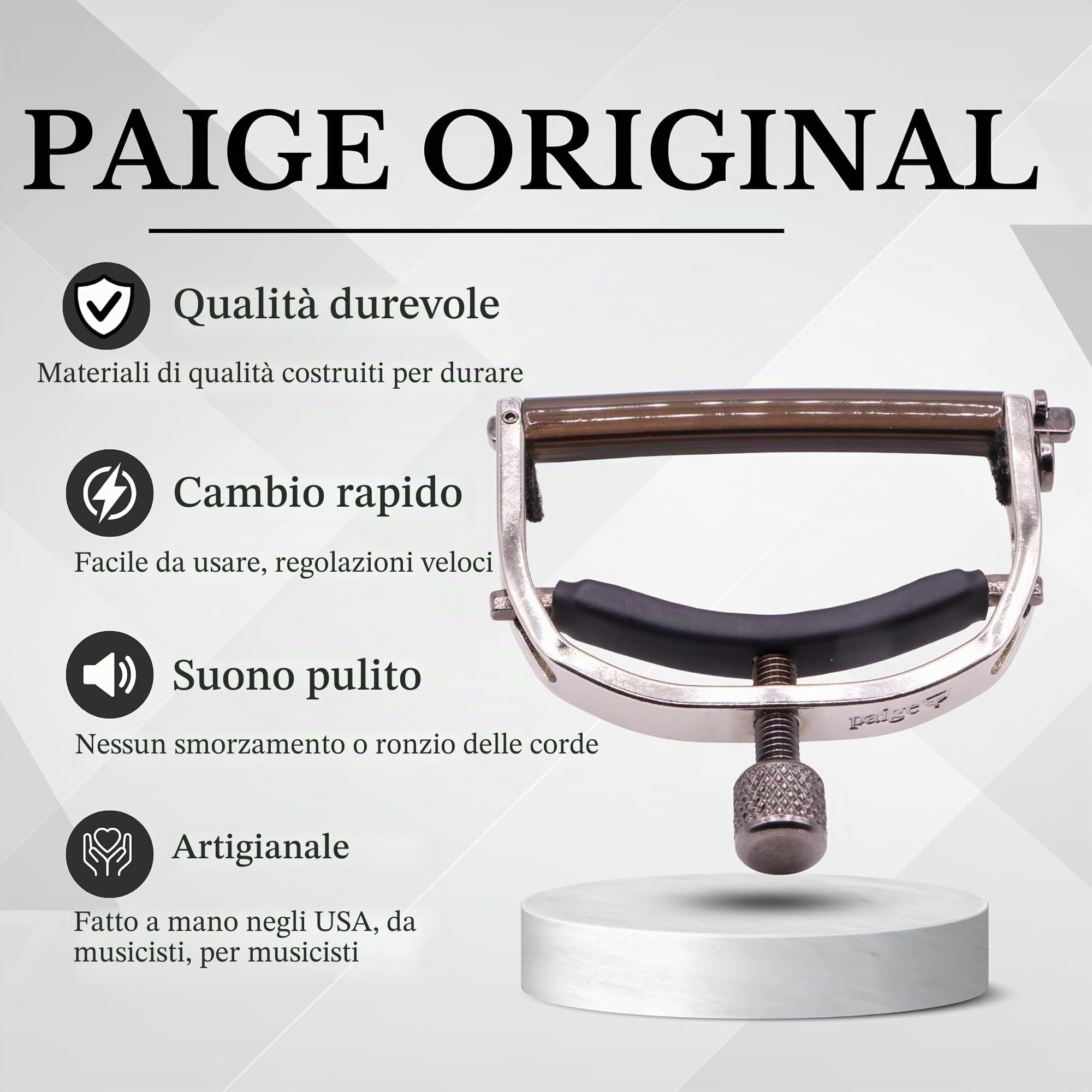 Paige™ »Original Capo P-6N« Capotasto per Chitarra Elettrica - 6-Corde - Finitura: Nichel Satinato