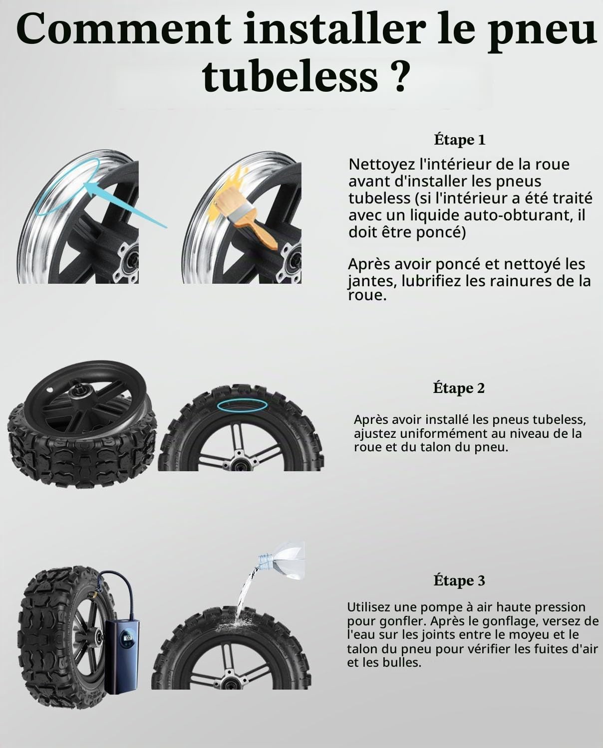 11 pouces 90/65-6,5 hors route pneu neige vide pour Kugoo G booster, Dualtron Ultra/Thunder, Zero 11x, Speedual Plus pneu scooter électrique antidérapant résistant à l'usure