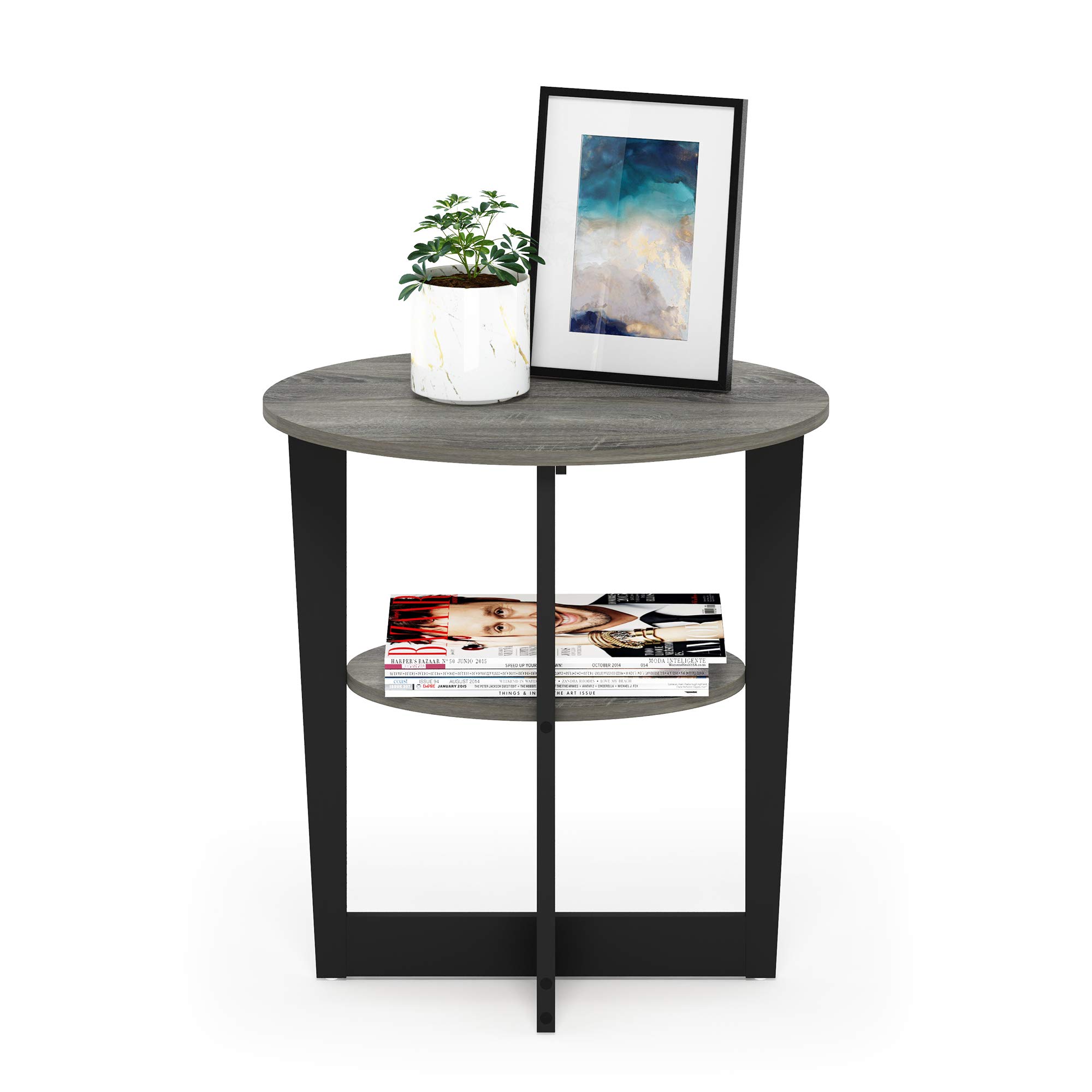 Furinno JAYA Oval End Side Night Stand/Bedside Table