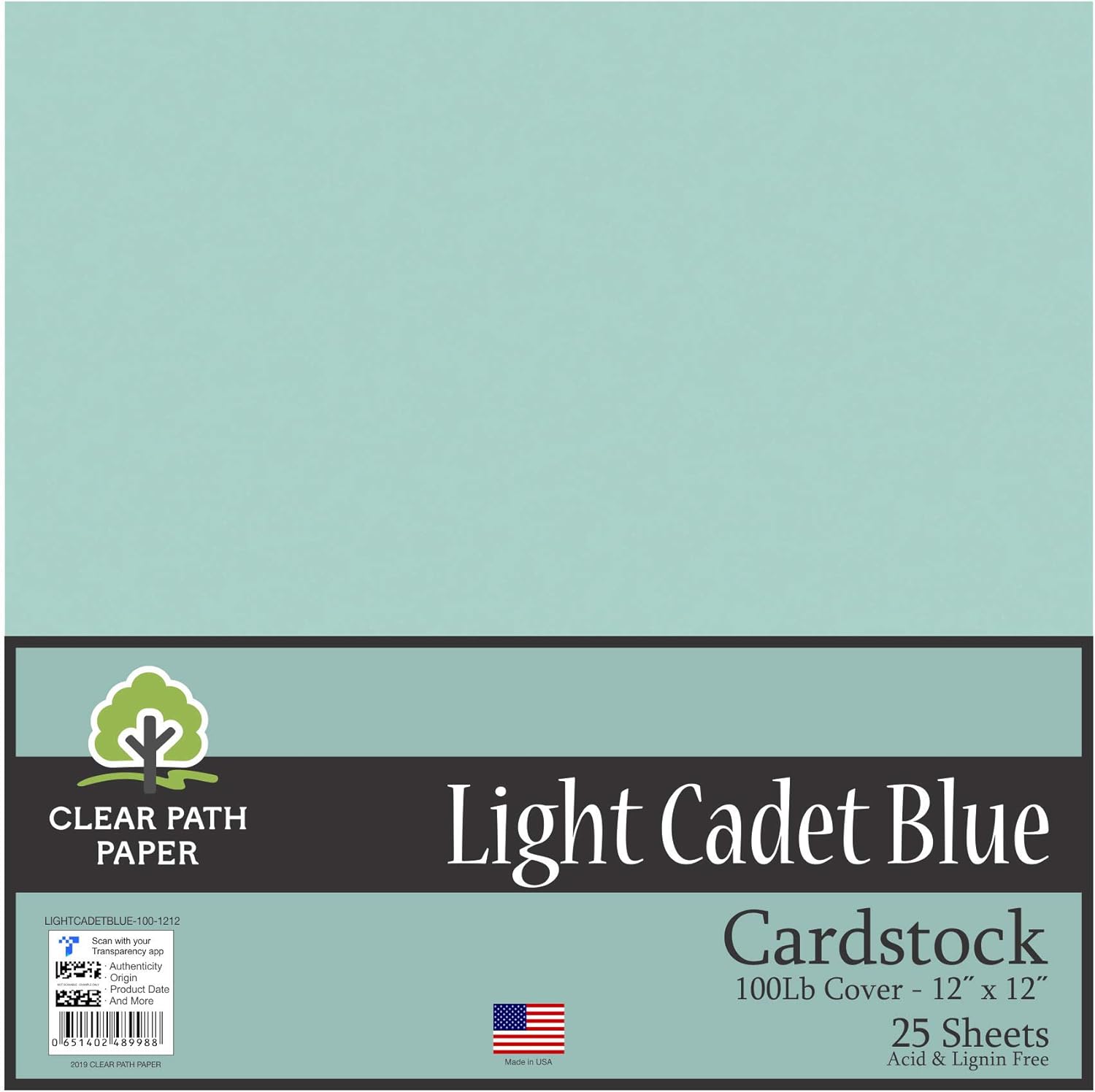 Light Cadet Blue Cardstock 12 x 12 inch 100Lb Cover