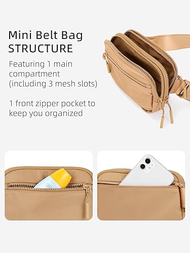 Miniatura 5 de WESTBRONCO Riñoneras para mujeres y hombres, bolsa para cinturón con 4 bolsillos con cremallera, riñoneras modernas, bolsas cruzadas ligeras con