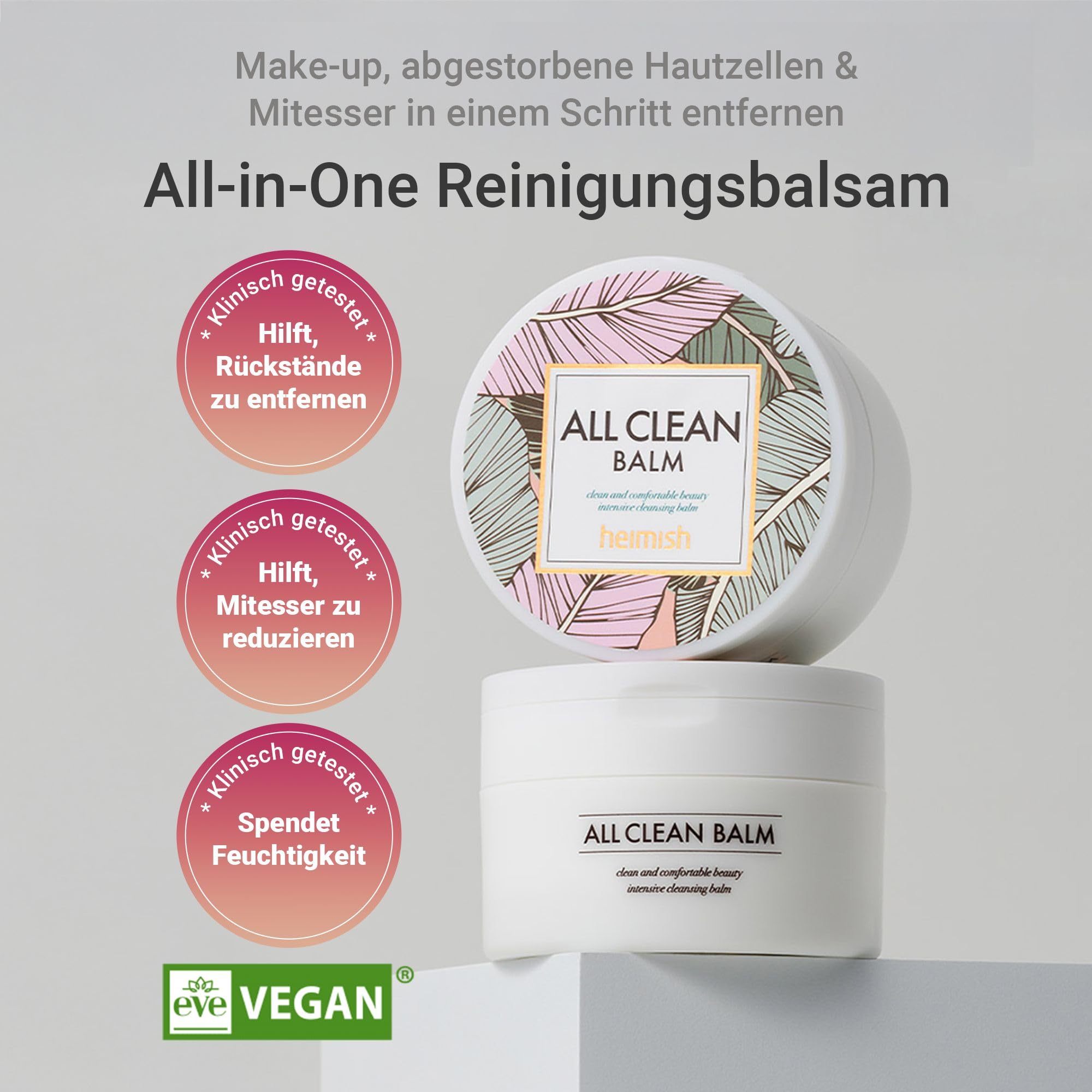 HEIMISH All Clean Balm - Reinigungsbalsam, Entferner für wasserfestes Make-up, Gesichtsreiniger, Ölbasierter Reiniger, Koreanische Hautpflege mit natürlichem Aromaöl, Vegan, 4.0 fl.oz/120ml