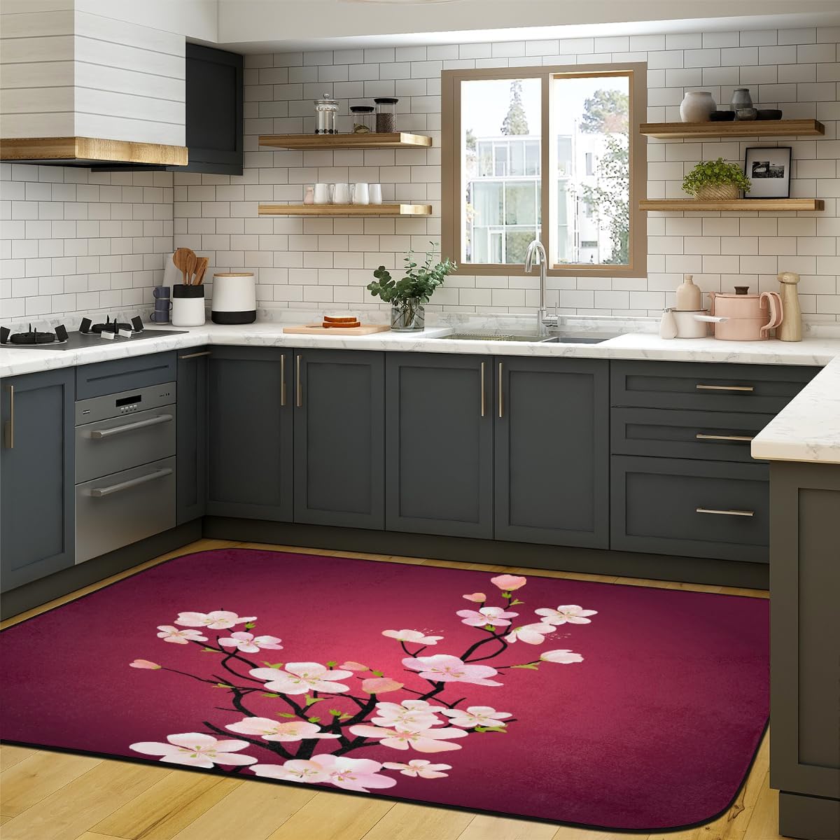 Bathroom Rug Mat 48”x72”/4’x6’, Non Slip Rug Pads for Hardwood Floors and Tiles, Reusable and Washable Tape for Area Rugs, Dual Sided Adhesive Gripper Keep Corners Flat