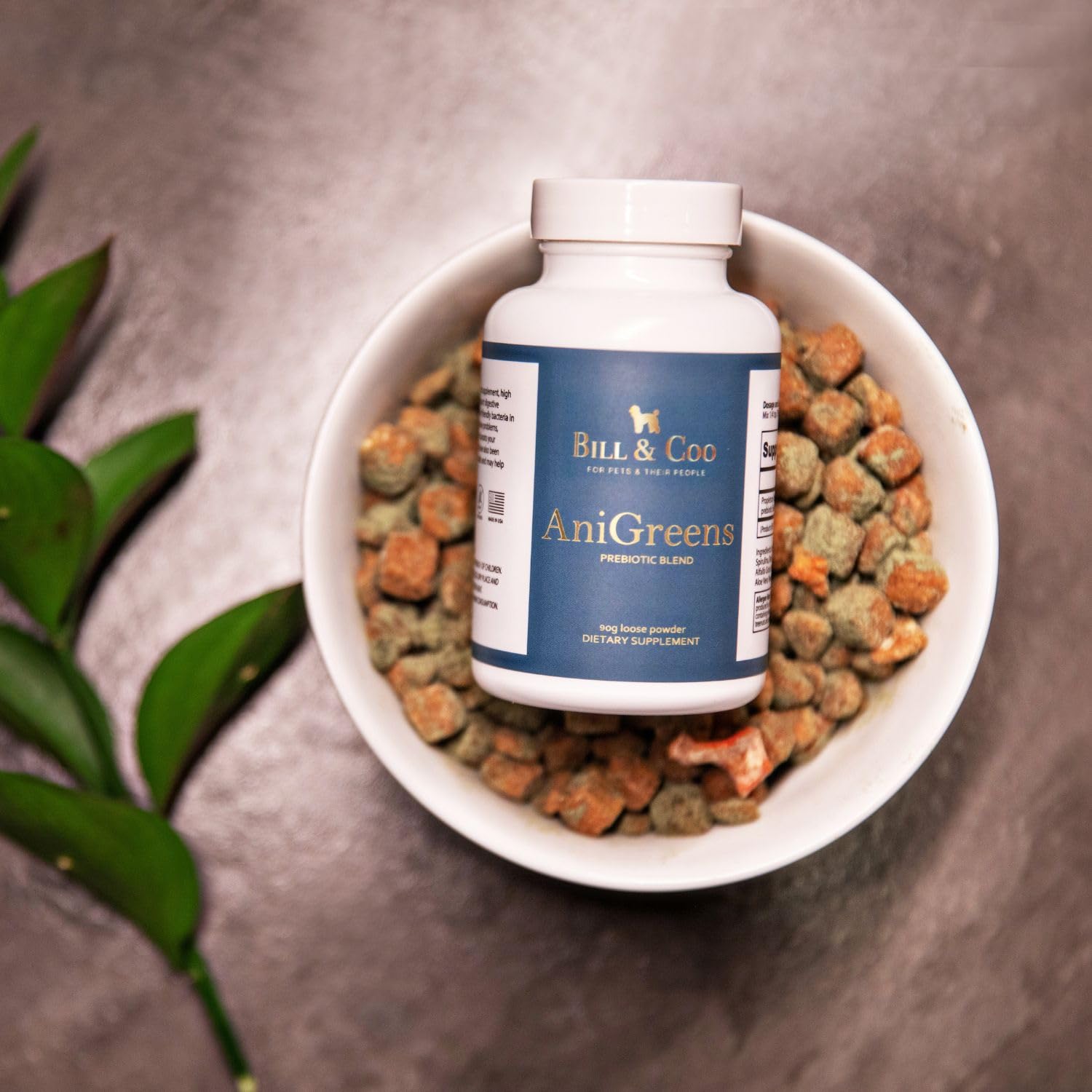 BILL & COO Anigreens (90 g) – Pour animaux de compagnie, formulé de manière réfléchie avec des fibres spéciales pour la digestion et l'équilibre général de l'intestin