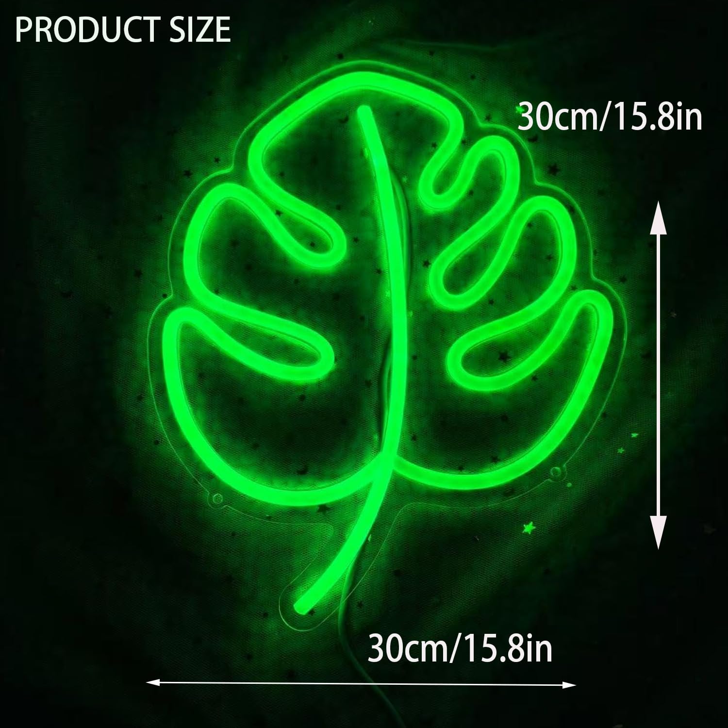 Hello Summer Enseigne néon verte Feuille de Monstera LED Plante Néon Monstera