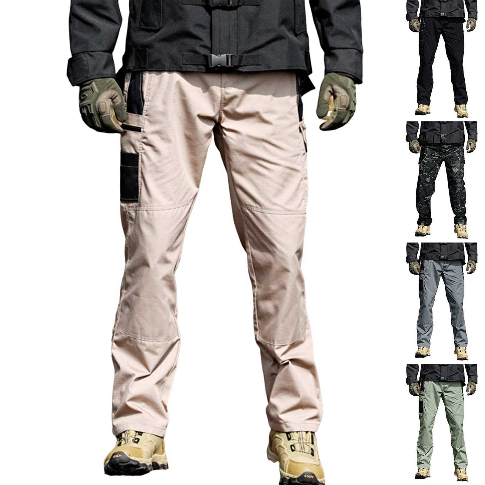 Tactical Cargo Pants for Men Slim Fit Ripstop Flexcamo - Tactical Waterproof Pants Quick Dry Hiking Pant w
