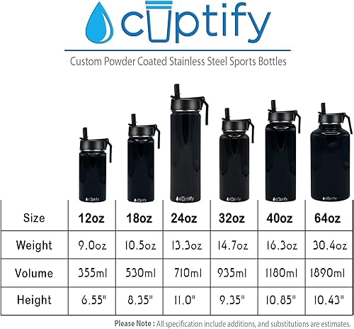 Miniatura 6 de Botella de agua personalizada para niños con tapa de popote en negro azul degradado para la escuela, grabado personalizado nombre de los niños, 12