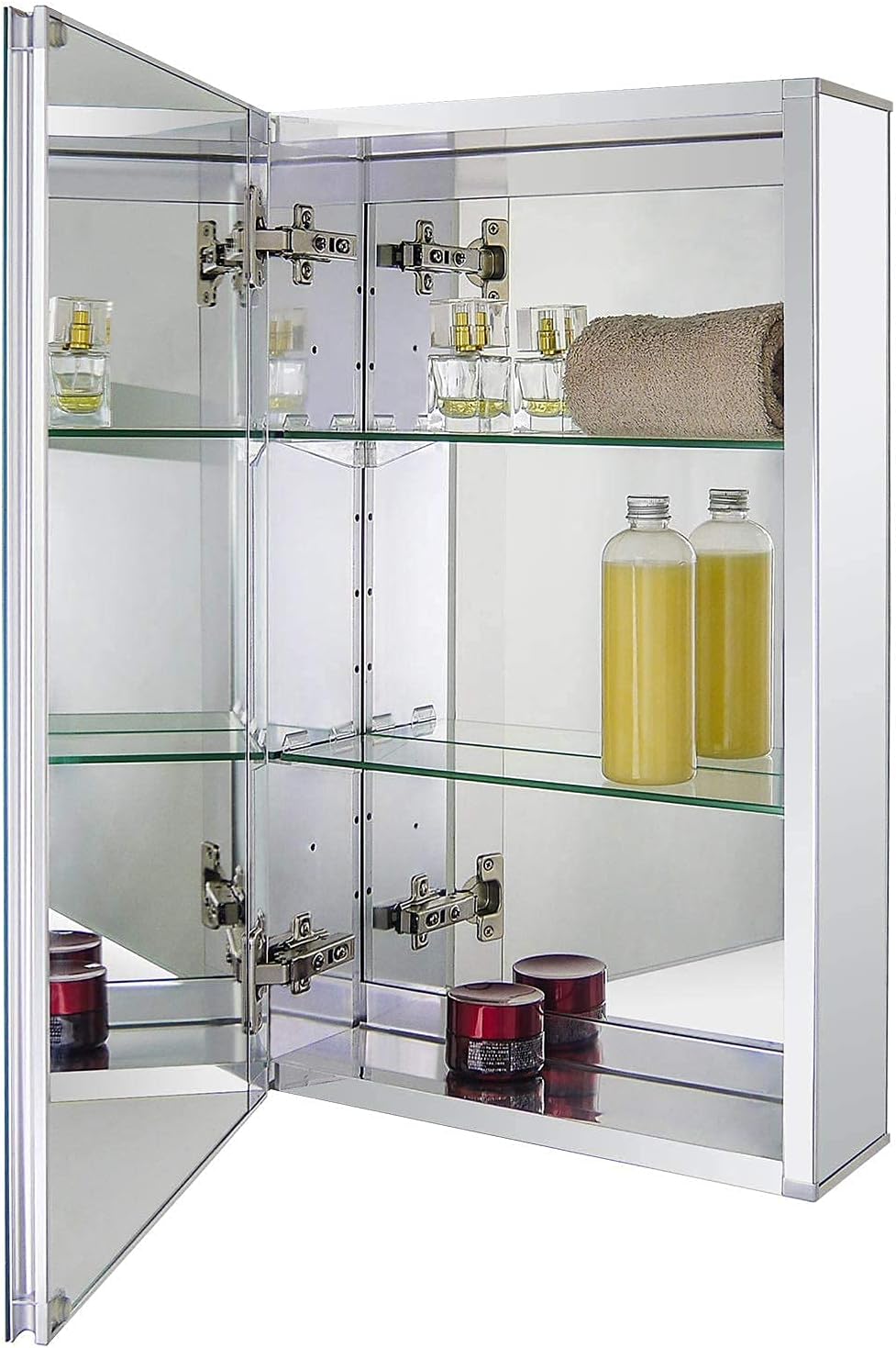 Fundin Aluminum Bathroom Mirror Recess Mount or Surface Mount