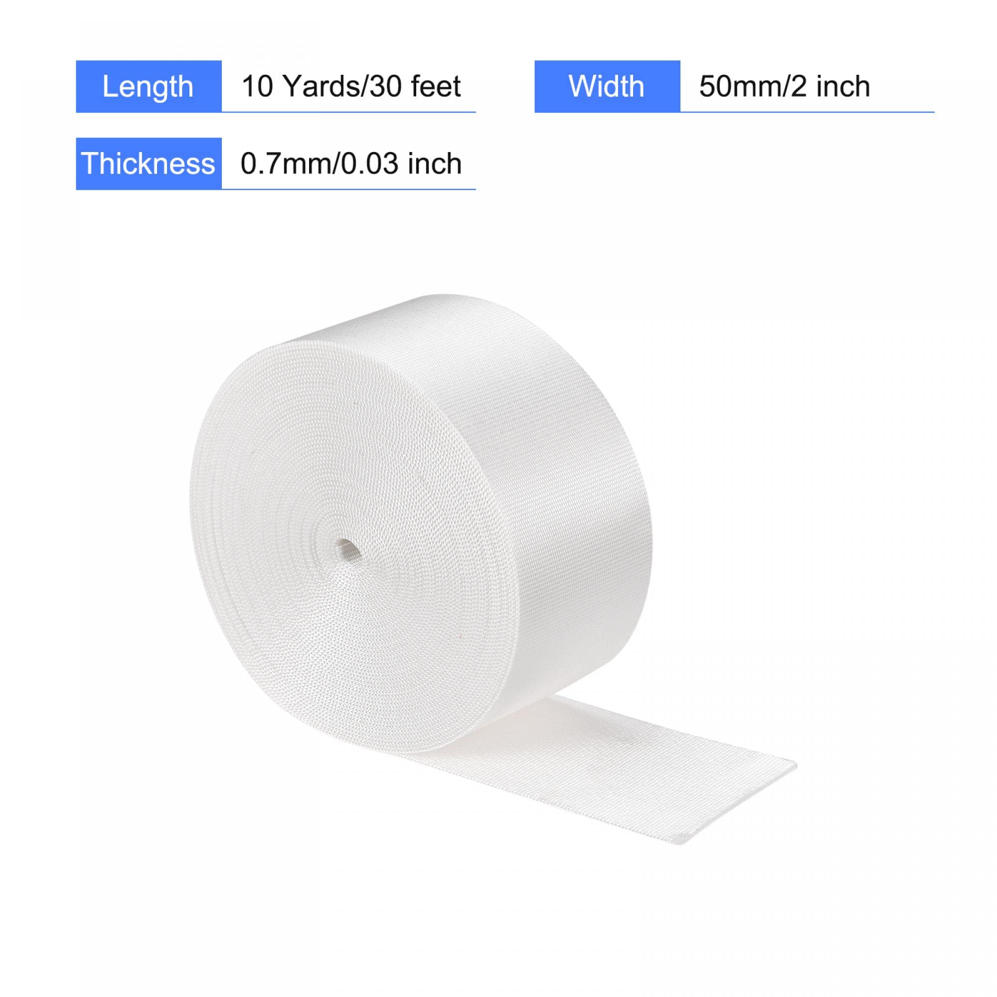 Sangle Plate Nylon 2 Pouces (5cm) X 10 Yards (9,14m) - Blanc - Uxcell