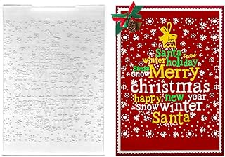 ABTOLS Christmas Snowflake Plastic Embossing Folders for Card Making, Snowflake Santa Gift Stencil Template DIY Craft Background Folder for Card Making Photo Album Scrapbooking De…