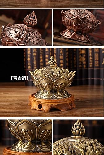 Miniatura 5 de Soporte para palo de incienso de aleación de cobre, soporte para quemador de incienso para palos, conos, budismo para el hogar, budista,