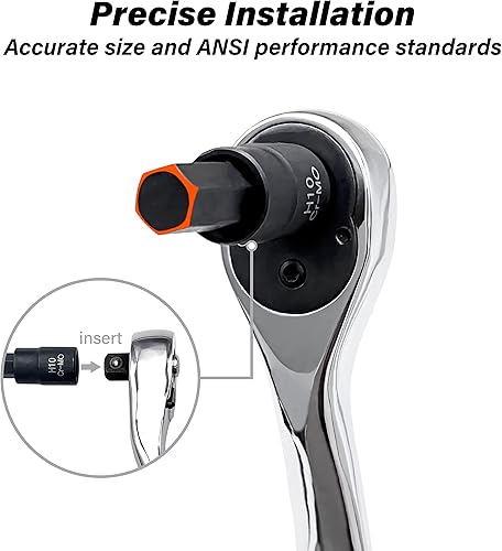 Miniatura 4 de Juego de llaves hexagonales de acero Cr-Mo de alta calidad, juego de 10 piezas métricas de 0.118 in a 0.551 in Unidad de 38 pulgadas Estuche