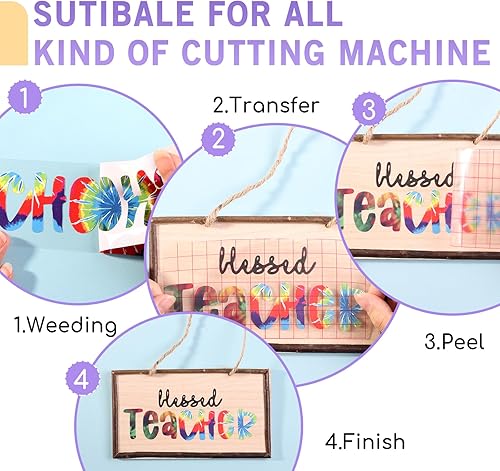 Miniatura 3 de Tintnut Rollo de vinilo permanente de teñido anudado, 12 pulgadas x 5 pies, hojas de vinilo adhesivo con patrón de remolinos degradados pequeños