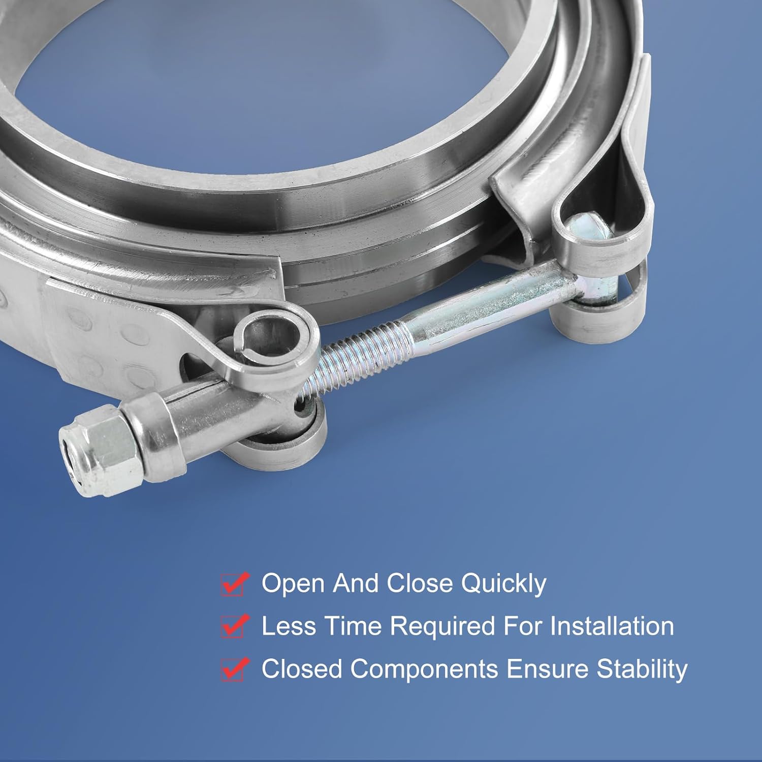 3.5" V Band Clamp with Flange Stainless Steel Male Female Replacement For Turbo Exhaust Downpipes 3.5 Inch V-Band Clamp