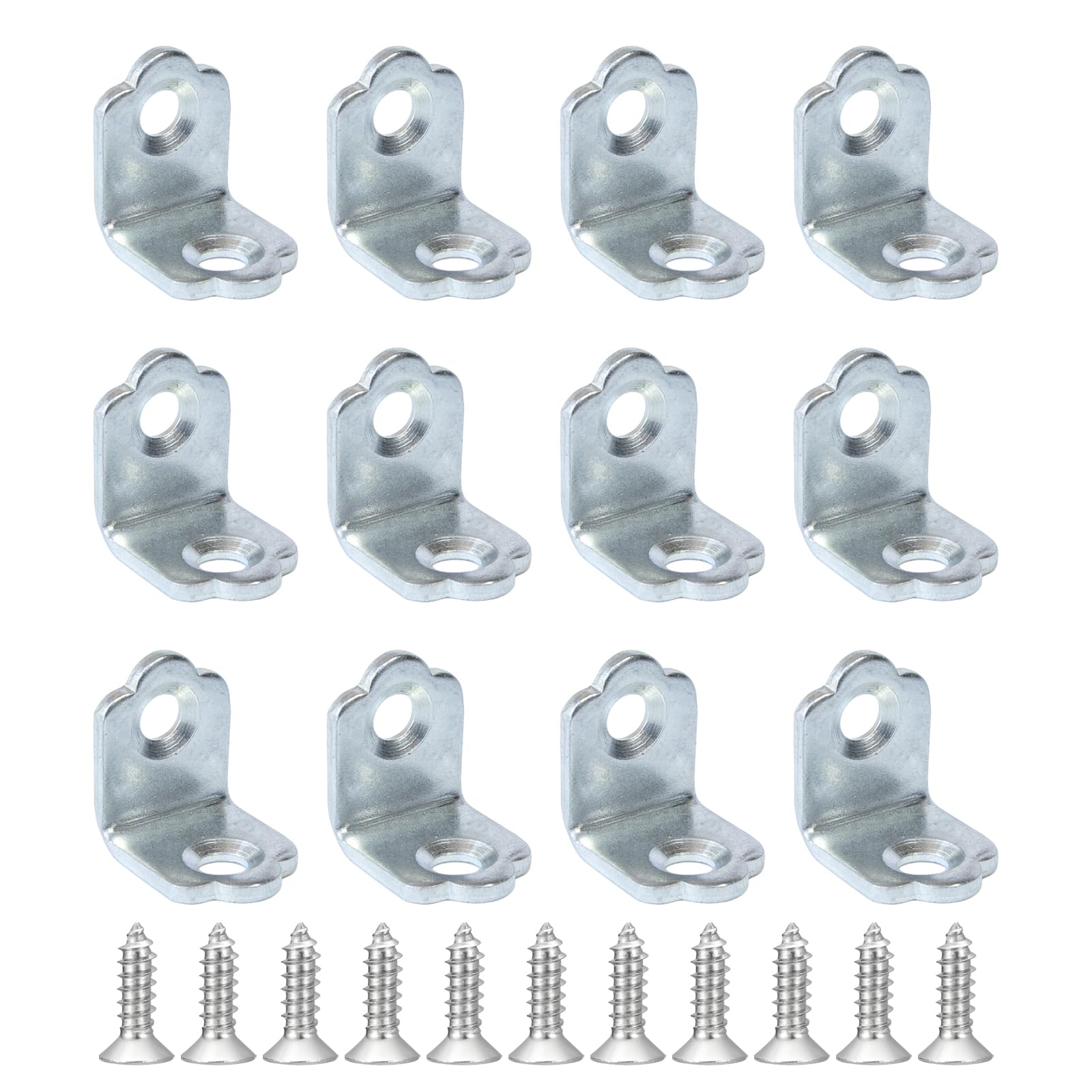 Fuyiocn Silver L Brackets, 30Pcs Angle Bracket, 19X19mm Small L Brackets 90° Corner Braces For Wood Shelves, Furniture, And Wall Mount Support