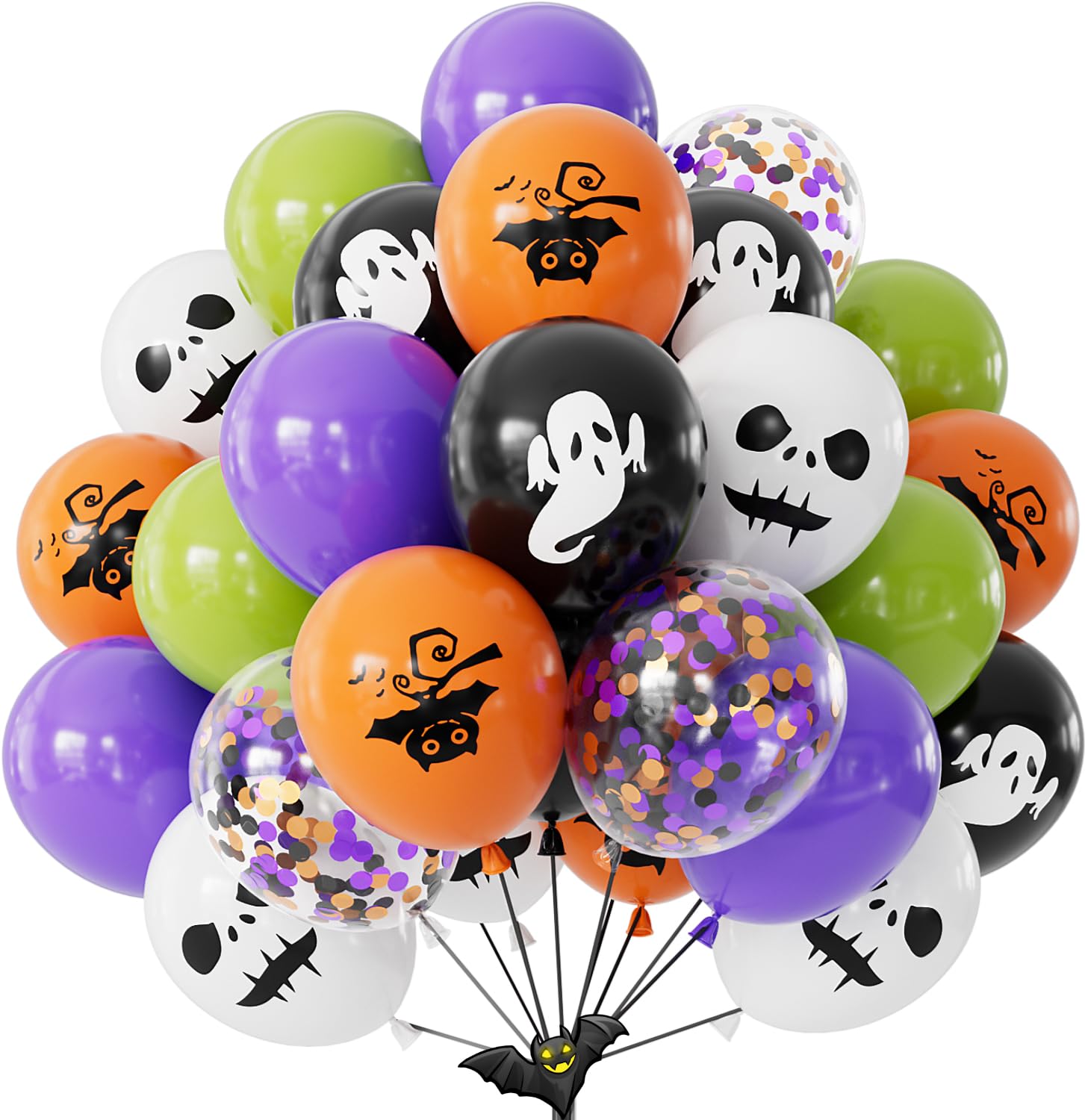 Adeyoo Halloween Balloons Decorations - 60pcs Black Orange Purple Balloons — image 1