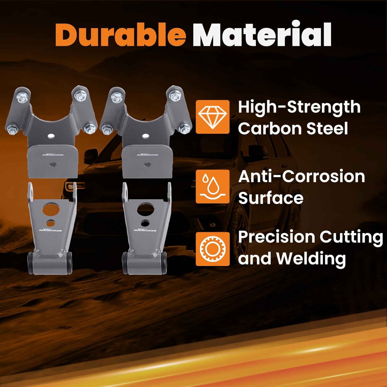 Tuningsworld 4" Drop Hanger and Shackle Kit, Lowering Kits for Dodge Charger Ram D100 D150 All Cabs 1972-1993 2WD