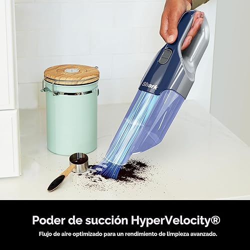 Miniatura 2 de Shark Aspiradora de mano Cyclone PET con herramienta para hendiduras de 8 pulgadas, succión HyperVelocity, azul marinogris, CH701