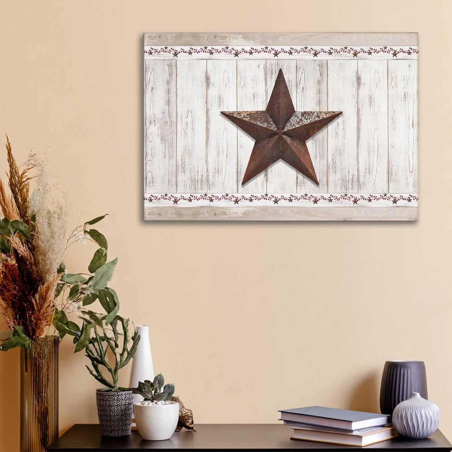 Vintage Texas Star on Grey Wood Grain